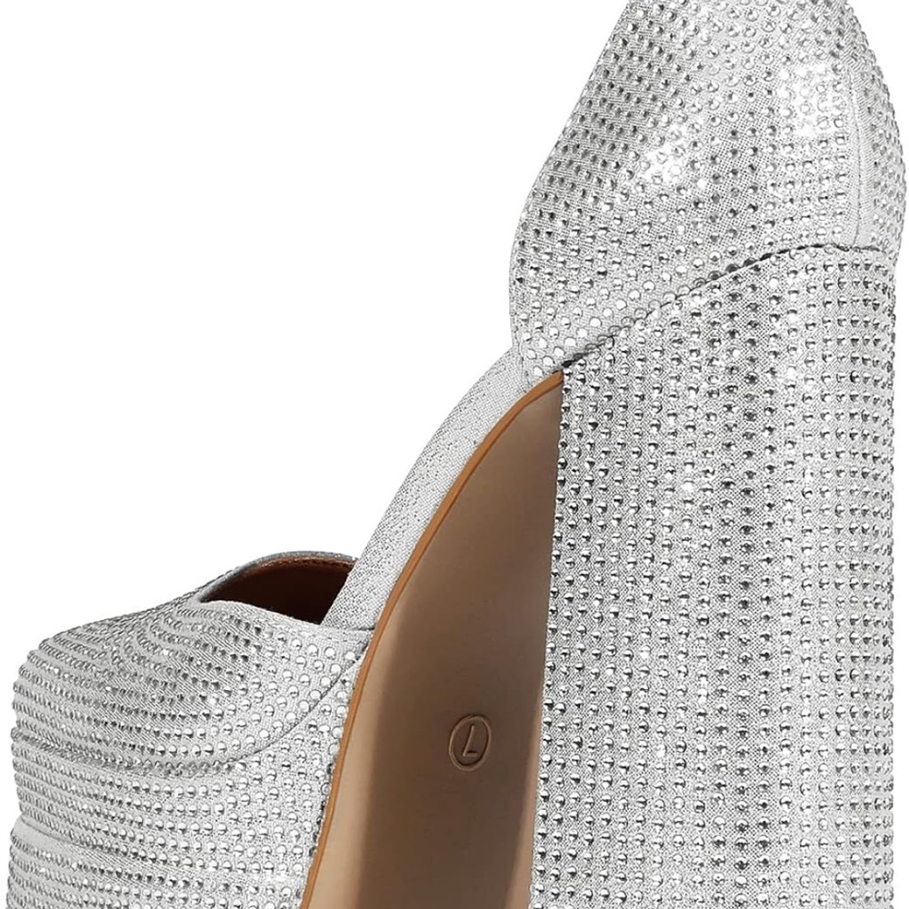 Holiday Party Perfect New In Box Silver- Rhinestone Heels 10 - Picture 9 of 10